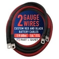 thumbnail image 1 of 2 AWG Battery Cables with Terminals, Positive and Negative Wires Pure Copper, Auto, Solar Power Inverter, Welding, Golf Cart, Motorcycle (Red and Black, 5 FT (60 in), 1/4" Lugs on Both Ends, 2pcs), 1 of 6