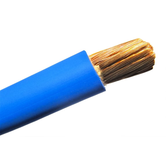 2 AWG HEAVY DUTY Extra Flexible Welding Lead Car Audio Battery Cable 600 VOLT Made in USA (75 FT, Blue)