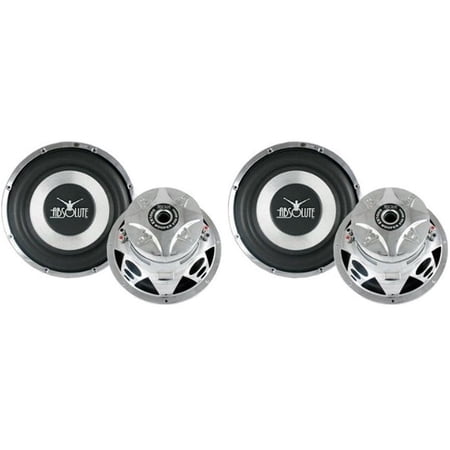 2 Absolute 10" EX900 Subwoofer 900 Watt Dual 4O for Car Audio Systems