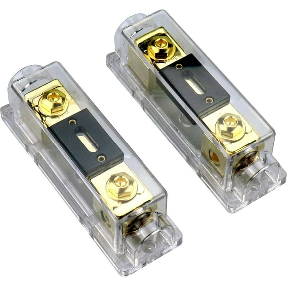 2 Absolute ANH-3 0/2/4 Gauge AWG in-Line ANL Fuse Holder & 2 Gold Plated 300 Amp Fuse