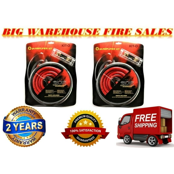 2 Absolute Kit 0 Complete 0 Gauge Amplifier Kit with RCA Interconnect Cable