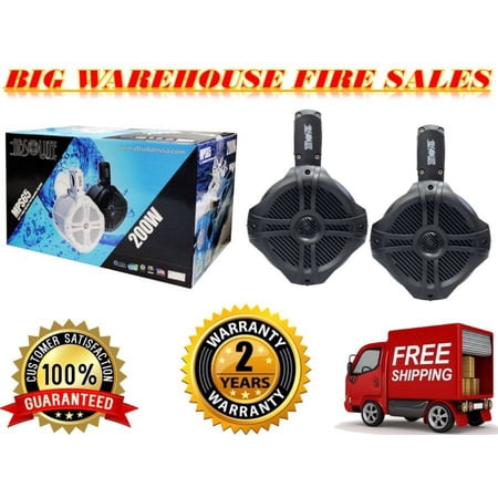 2 Absolute MPS65B Marine RV 6.5" 200W RMS Wake Tower POD Enclosure Speaker