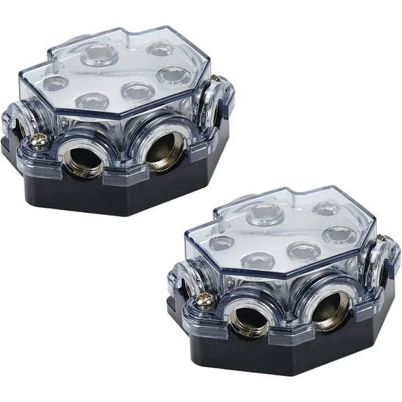 2 Absolute PD-150C 0-2-4 Gauge 1 in 5 Ways Out Power Splitter Distribution Block