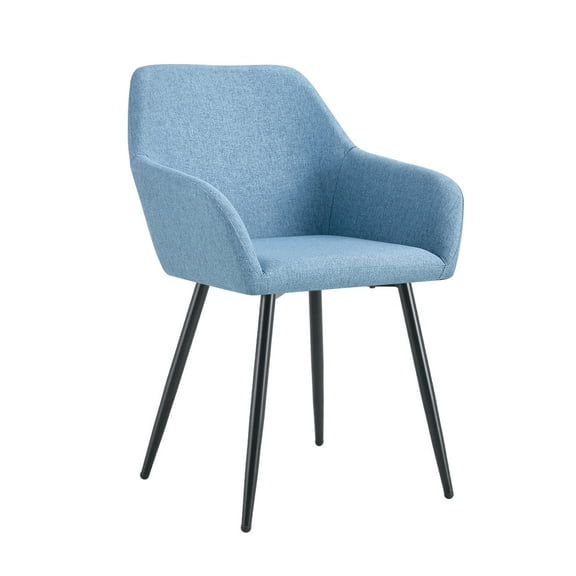 Of 2 Accent Arm Chairs In Blue Velvet, Metal Framework, Foam Filled, Solid Back, For Home Decoration (living Bedroom Dining Office Modern 2, Velvet Cover, Legs, Suits Living Room