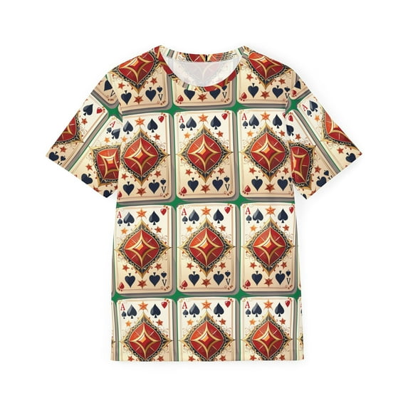 2-Ace Spades Graphic T-Shirt, Art Design Poly Shirt, All Over Print Graphic Tee, Playing Cards T-Shirt, Playing Cards Tees