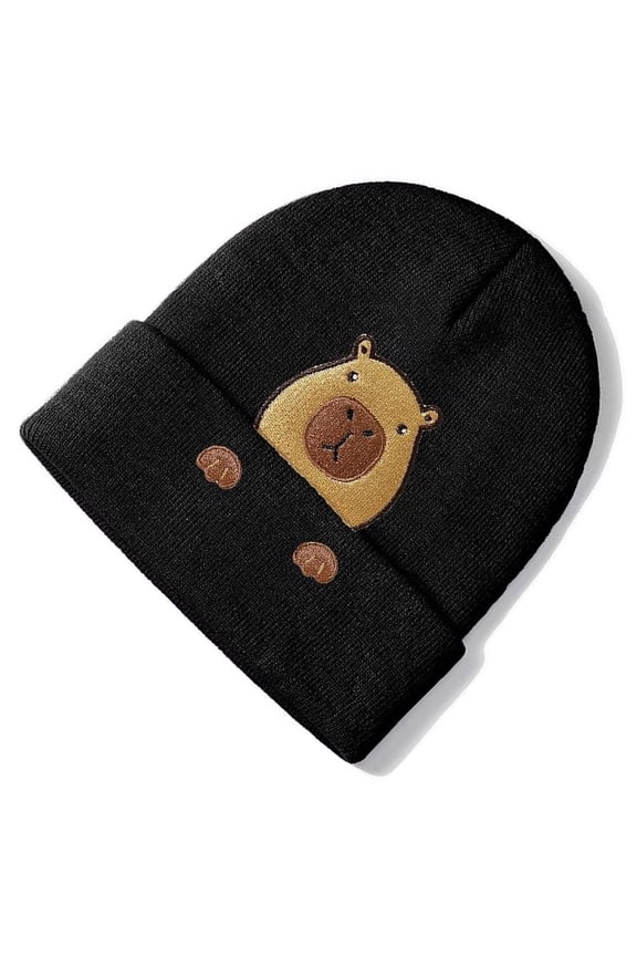 2. Acrylic Knit Cap With Embroidery For Hiking Travel Family Activities Cold Weather Essential