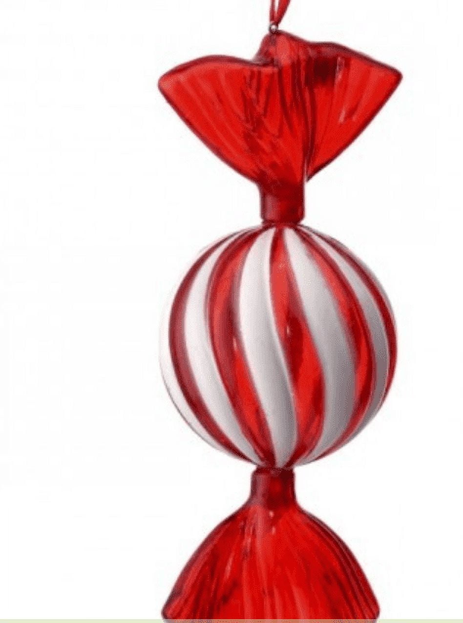 2 Acrylic Wraped Peppermint Ornaments Christmas Tree Trimming Home
