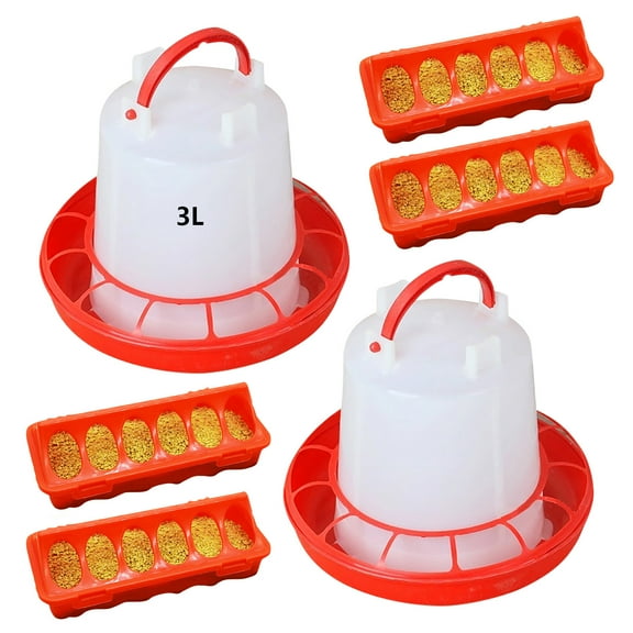 2. Adjustable Chicken Drinker & Feeder Set with Water Containers