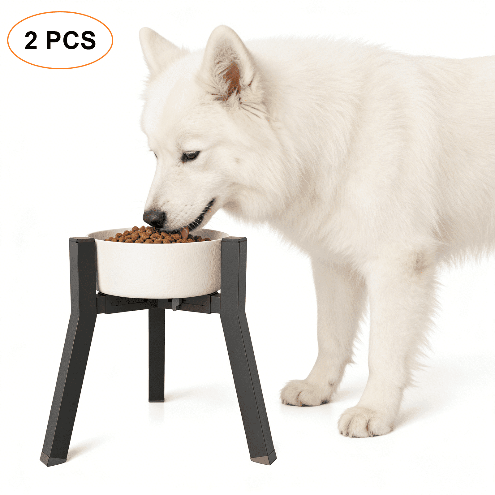 2 Pack Dog Bowl Stand for Large Medium Dogs, Adjustable Width Single Raised Bowl Holder for Dogs, Bowls Not Included