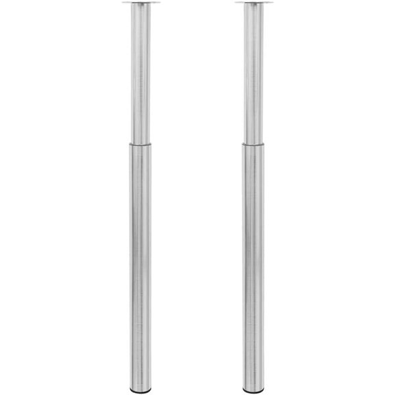 2 Adjustable Height Table Legs 28 to 43.3 Inches, Sturdy Replacement Table Legs Black for Desk, Worktop, Breakfast Bar