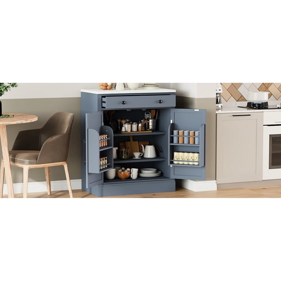 2 Adjustable and 2 Door Shelves | Store Dishes and Pantry Items | Easy - to - Reach Organization