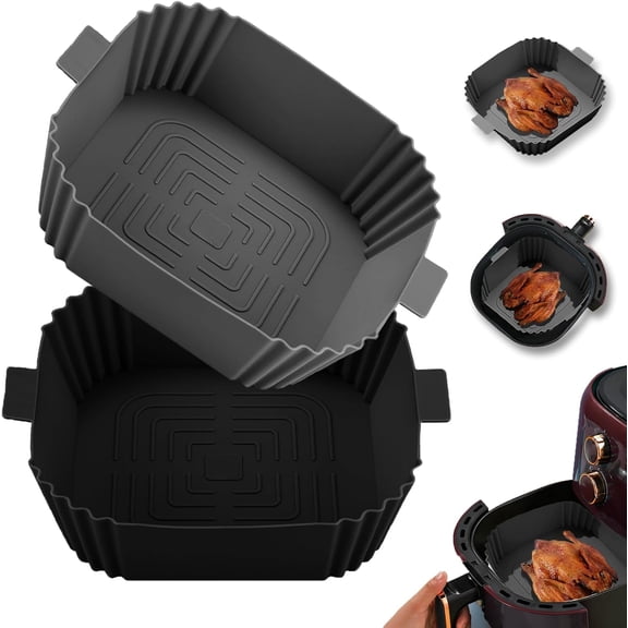 2 Air Fryer Liners for 3-6QT, 7.6inch Square Airfryer Liners for 4 4.4 4.5 5 5.3 5.5 5.8QT, Air Fryer Accessories Replacement for