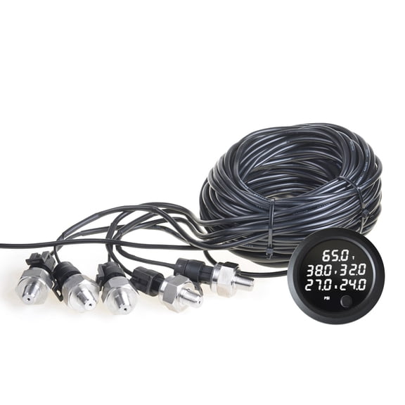 2 " Air Suspension Pressure Gauge Bar PSI Air Ride Gauge 5X 1/8NPT Sensors White