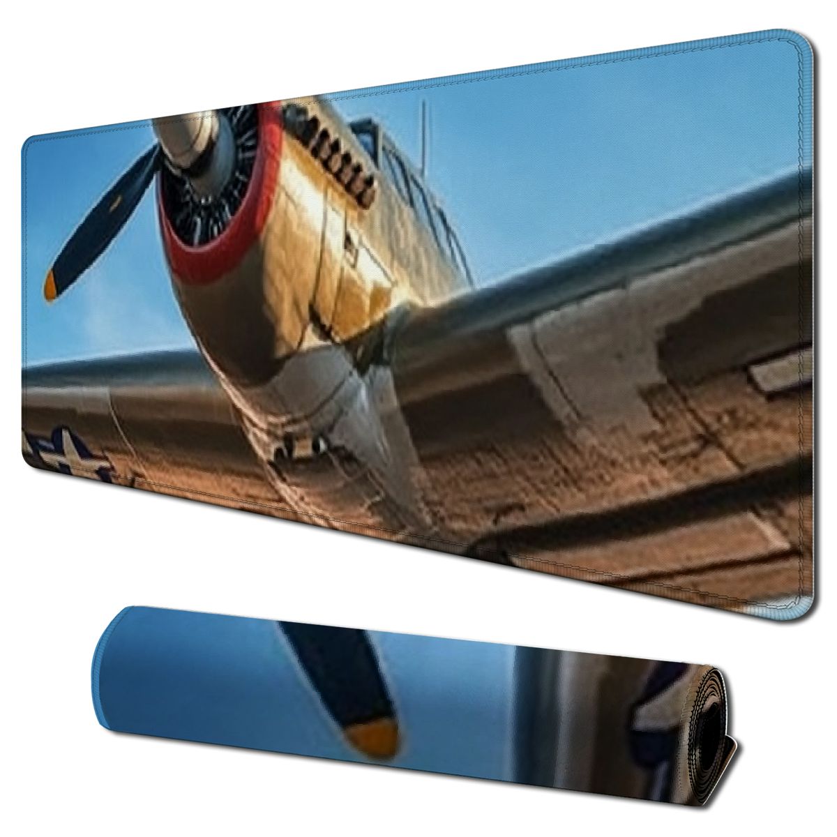 2 Aircraft Airplane Printed Mousepad Pad,Large Gaming Mousepad Pad,Non