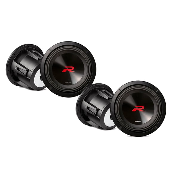 2 Alpine R2-W12D2 12" 1500w RMS R-Series Dual 2-Ohm Car Audio Subwoofers Subs