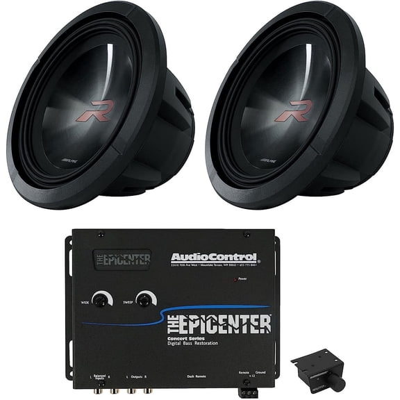 2 Alpine R2-W12D4 12" 750w RMS Car Subwoofers + AudioControl THE EPICENTER
