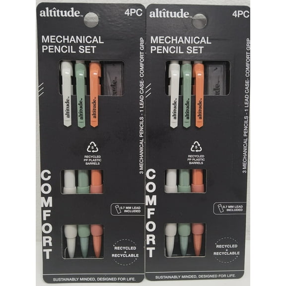 Altitude 4pc Mechanical Pencils with Lead Refill Assorted Colors