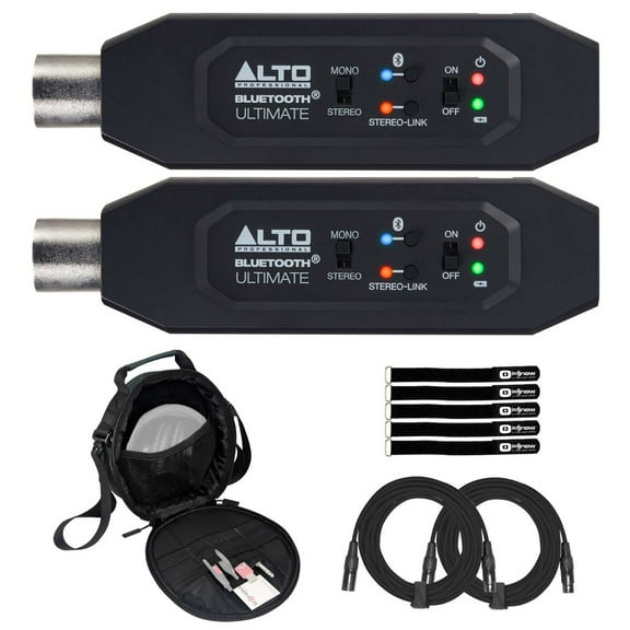(2) Alto Professional Bluetooth Ultimate Stereo Bluetooth Adapters with Carry Case Package