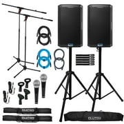 2 Alto Professional TS410XUS 10 2-Way Powered Speakers with Stands & Mics Package