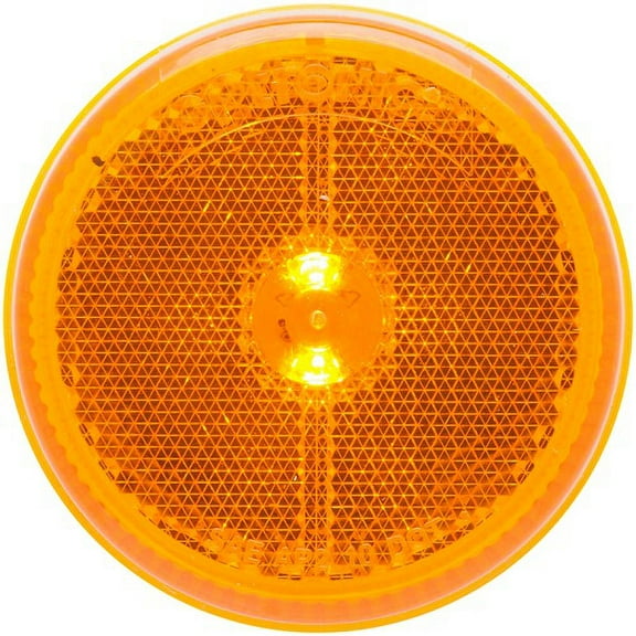 (2) Amber 2.5" Round 8 LED Side Marker Clearance Trailer Truck Light Reflective
