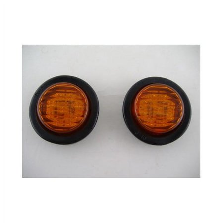 (2) Amber 2" Round 9 LED Mini Custom Flasher  Park Turn Signal Lights