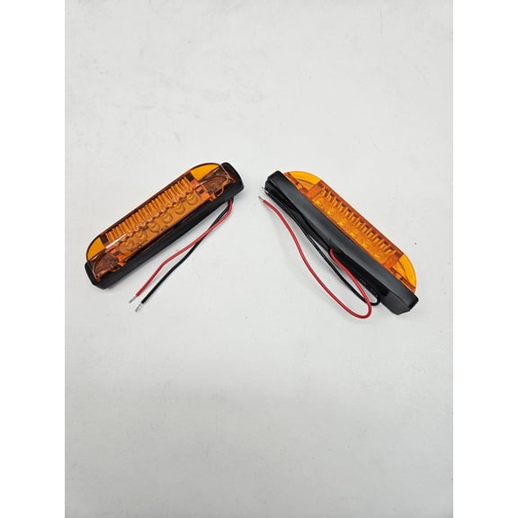 (2) Amber LED Marker Clearance Lights Truck Trailer Camper RV Bus 4" Slim Line