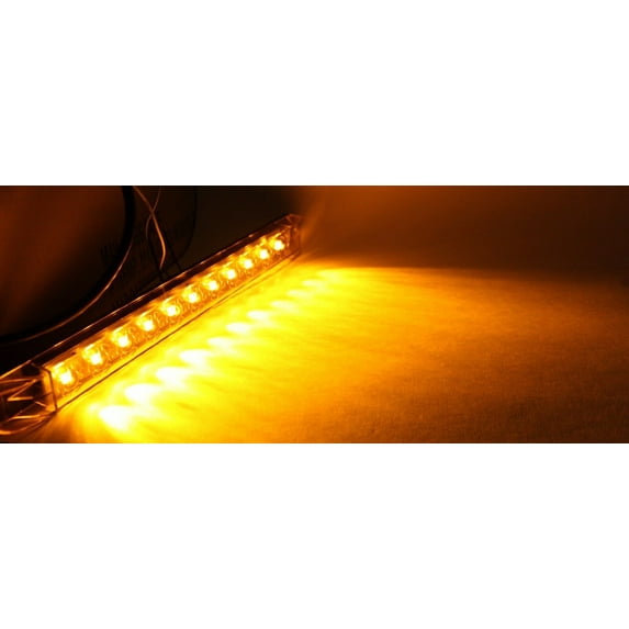 2 Amber Yellow 17" LED Light Bar Waterproof Turn Signal Clearance Truck Trailer 25103A