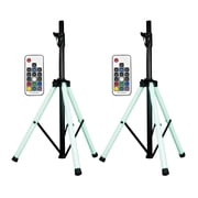 2 American Audio CSL-100 Color Stand LED Multi-colored Light Up Speaker Stands with Remote Control