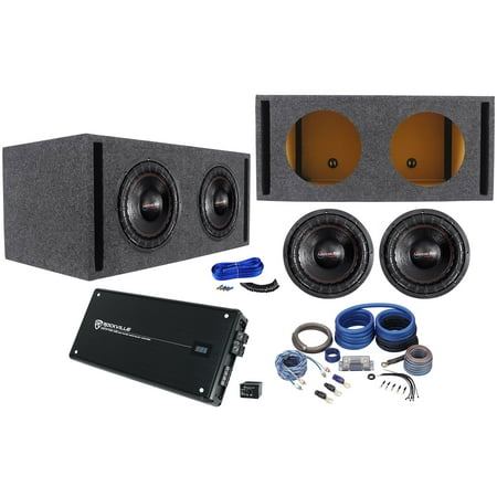 (2) American Bass XFL-1244 2000w 12" Subwoofers+Vented Sub Box+Amplifier+Amp Kit