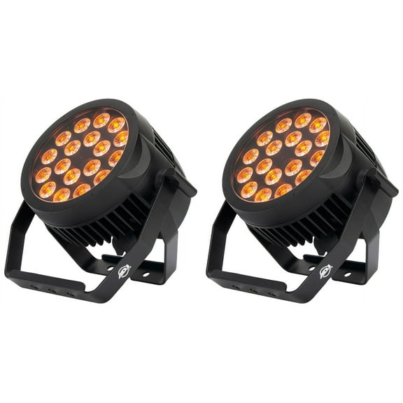 (2) American DJ 18P HEX IP 18 x 12W Outdoor RGBAW+UV LED DMX Par Can Wash Lights