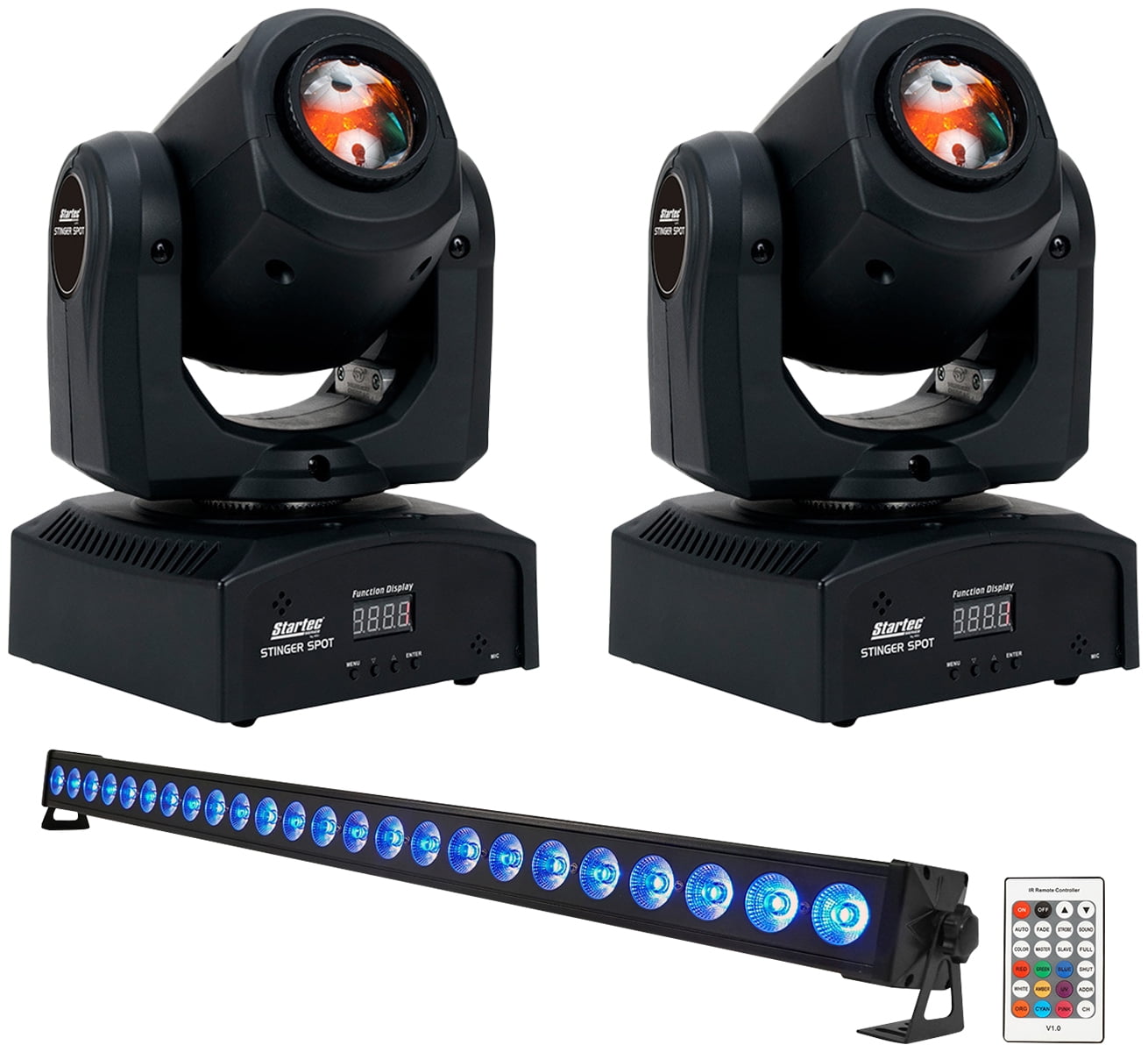2) American DJ ADJ STINGER SPOT DMX Moving Head Lights+ 