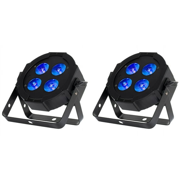 2 American DJ Eliminator Lighting Mega Hex L Par RGBLA+UV LED Wash Lights+Remote