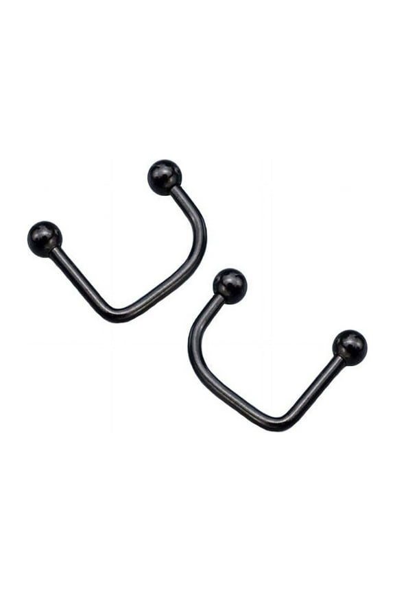 2 Anodized Titanium Black 16ga Lippy Loop Labret 2pack