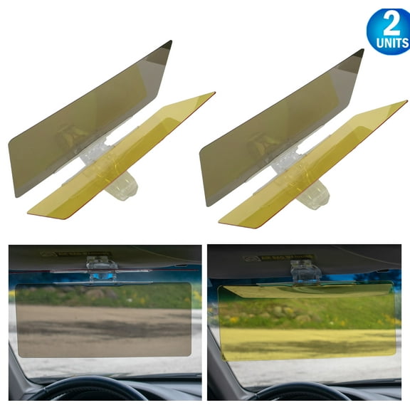 2 Anti Glare Car Extender Sun Polarized Visor - Universal Day and Night Vision Anti-Glare Windshield Extension