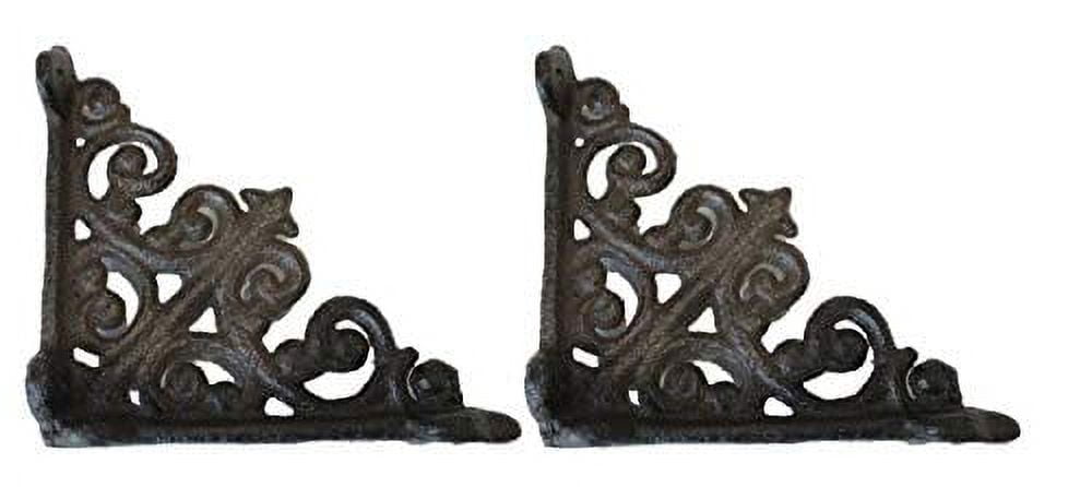 2 Antique Style Shelf Brace Wall Bracket Cast Iron Brackets Small 4