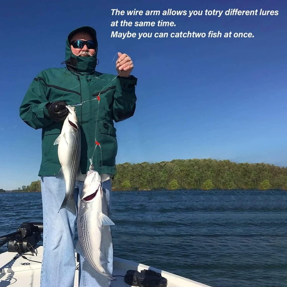 2 Arm Fishing Rigs Nylon Leader Surf Fishing Tackle, Pre-Tied Saltwater Rig with Rolling Swivels Quick Snaps Red Beads, Dual Arm Bottom Rigs for Striped Bass Pompano Whiting Catfish