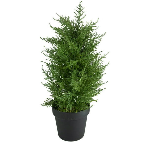 2' Artificial Cedar Pine Petite Arborvitae Tree in Round Pot Unlit - 12