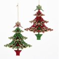 thumbnail image 1 of 2 Assorted Red, Green and Gold Glitter Christmas Tree Ornaments, 1 of 1