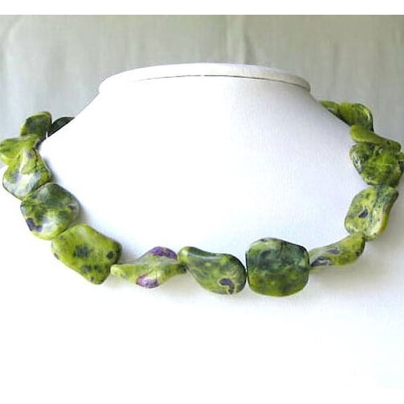 2 Atlantisite Stone Stichtite in Serpentine Beads | 21x19x6mm to 15x12x4mm |