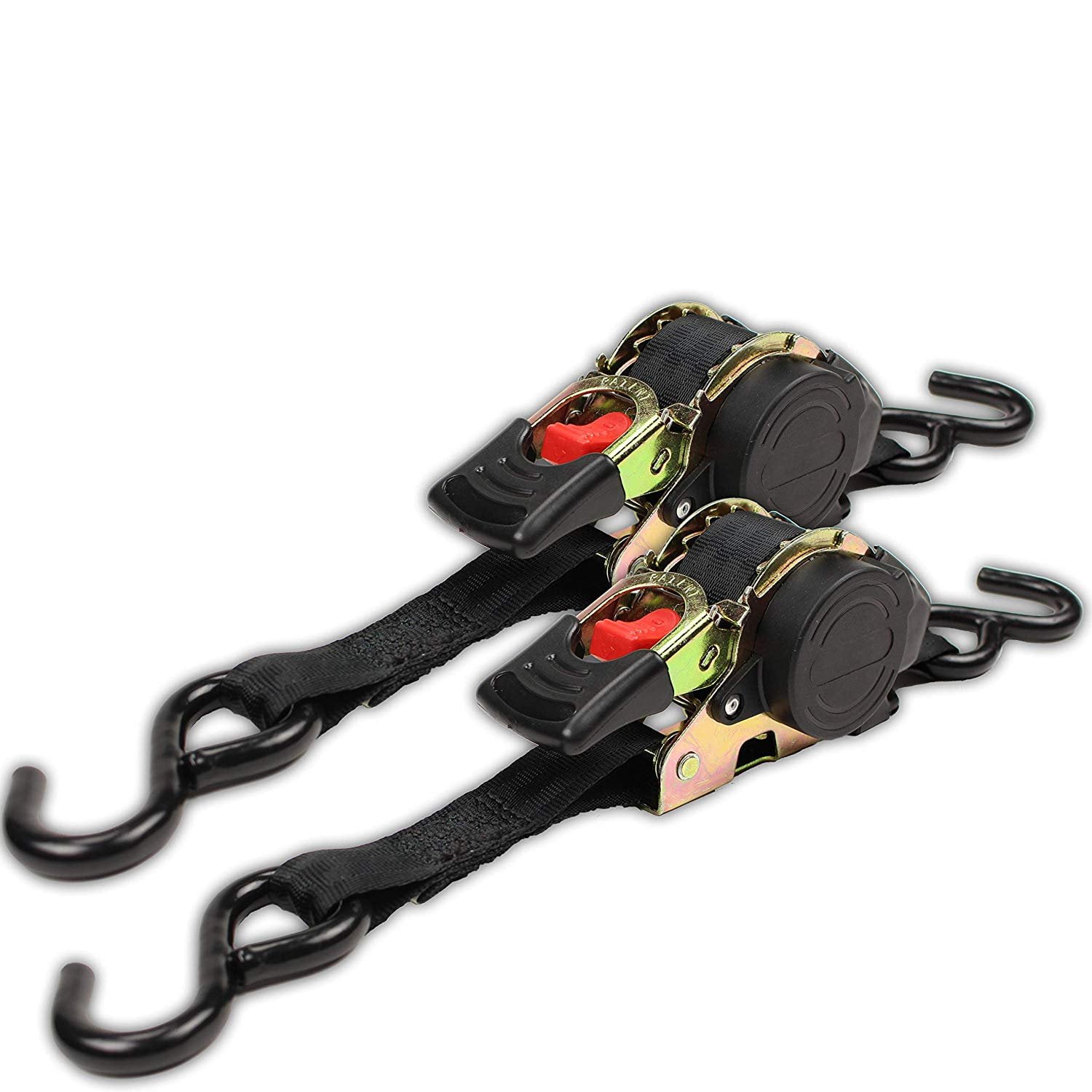 2 Auto Retract NORATCHETING Ratchet Straps 1" x 10' Retractable SELF