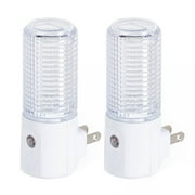 2 Pc Plug in Led Night Light Auto Dusk to Dawn Sensor Hallway Kids Room Bathroom