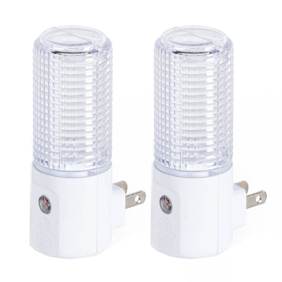 2 Pc Plug in Led Night Light Auto Dusk to Dawn Sensor Hallway Kids Room Bathroom