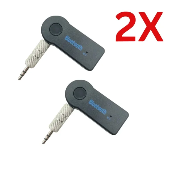 2 Auxiliar Transmisor Inalmbrico Receptor Bluetooth 3,5Mm Para Coche Tv Phone