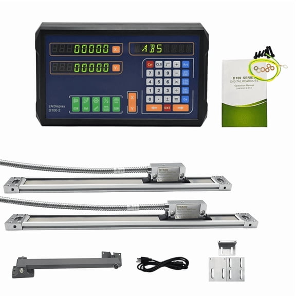 DITRON Digital Readout 2 Axis with 2pcs 5um Magnetic Scale170mm-1020mm for Lathe Milling Machine