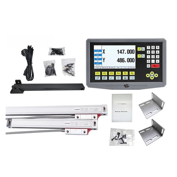 2 Axis LCD DRO Digital Readout Display 9 Language And 2 Pieces 50-1000mm Linear Scale Encoder Grating Ruler ,Easy to Operate