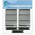thumbnail image 1 of 2 BBQ Grill Cooking Grates & 3 Heat Shield Plate Tent Replacement Parts for Brinkmann 810-7500-S - Compatible Barbeque Porcelain Enameled Cast Iron Grid 19" & Flame Tamer, Flavorizer Bar, 1 of 7