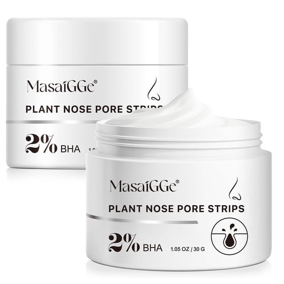 2% BHA Plant Nose Pore Strips, Nose Pore Care Mask for Excess Oil & Surface Buildup, Helps Smooth Skin Appearance & Refresh Pores, Suitable for All Skin Types, 1.05 oz / 30g(2Pack)
