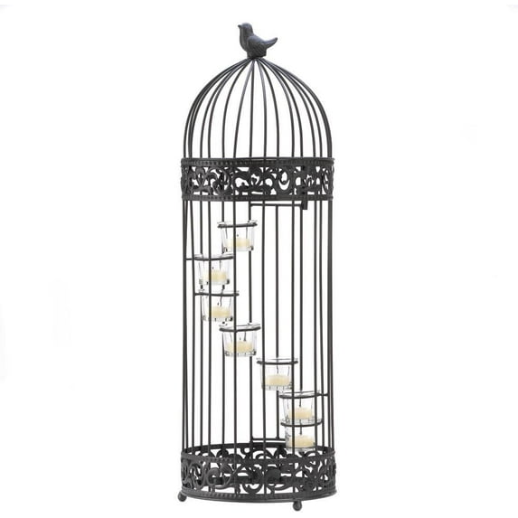 2 BIRDCAGE SPIRAL STAIRCASE TEALIGHT CANDLE HOLDER WEDDING CENTERPIECES 28" TALL DECORATIONS