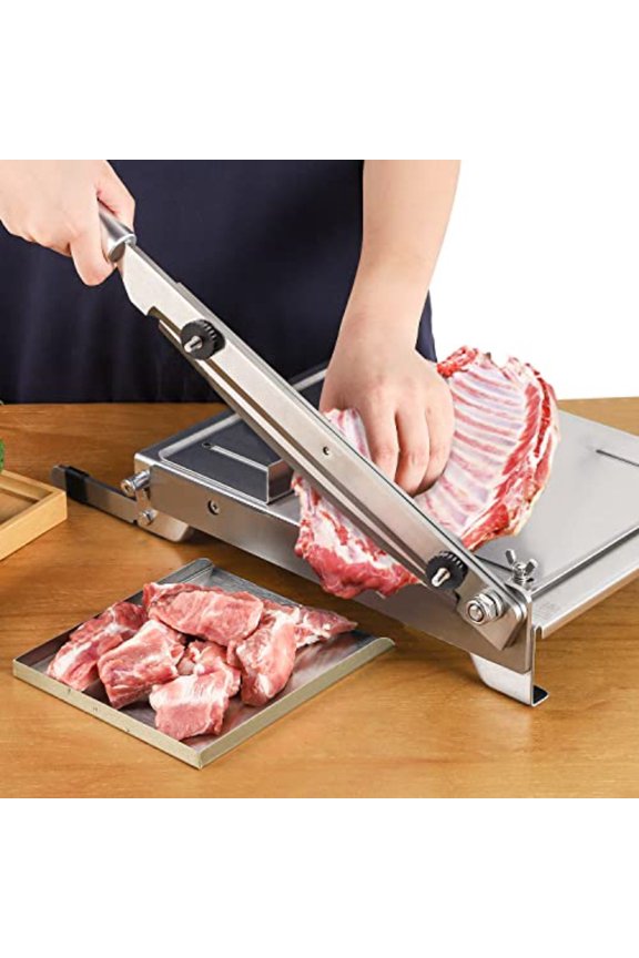 2 BLADES Manual Ribs Meat Chopper Slicer Stainl Steel Hard Bone Cutter Beef Mutton Household Vegetable Food Slicing hine for Whole Chicken Rib Spine, Meat Slicer, Meat Slicer Machine for Home Use