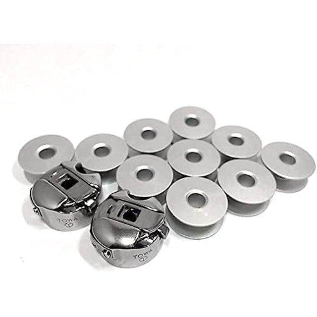 2 BOBBIN CASE(52237) & 10 ALUMINUM BOBBIN FOR JUKI INDUSTRIAL SEWING